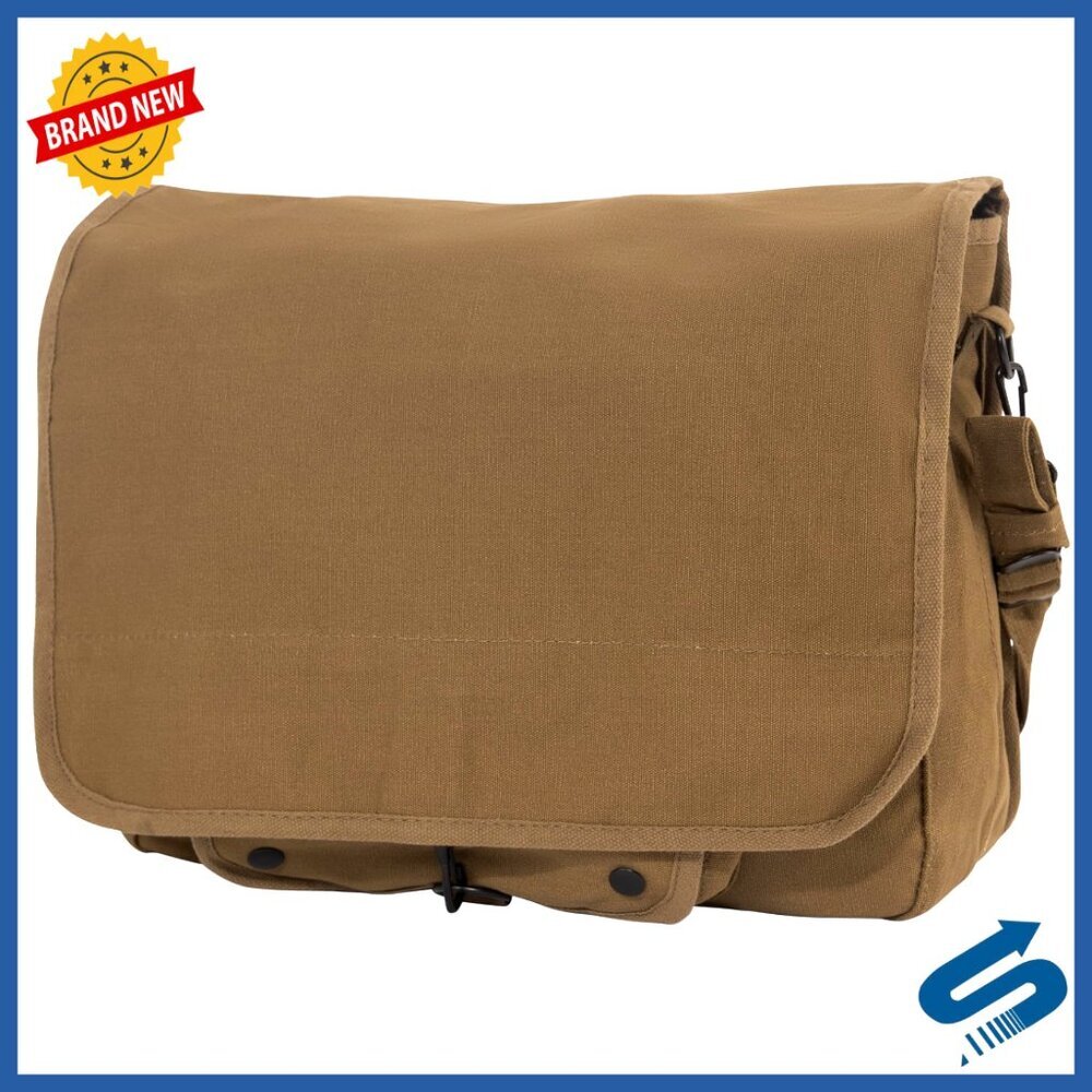 Vintage Canvas Paratrooper Crossbody Shoulder Bag Military Style Messenger
